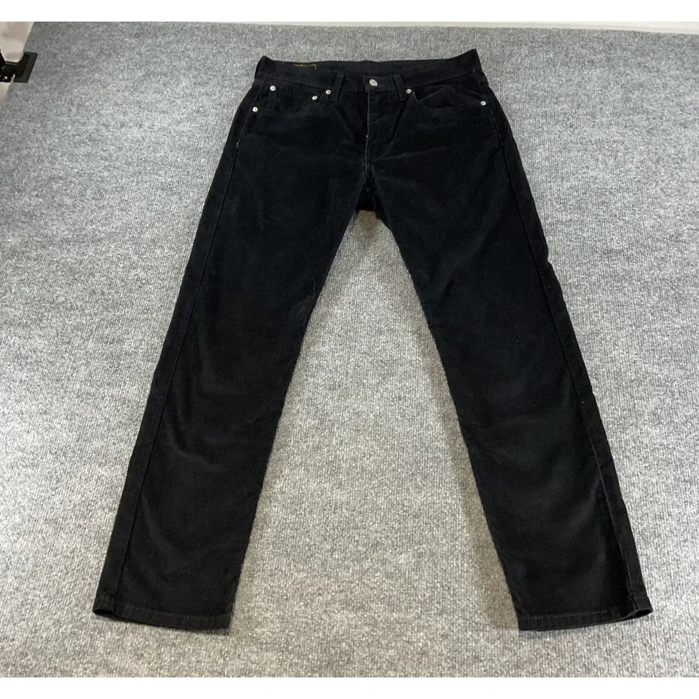 Levis 502 Corduroy Pants Mens 32x30 Black Regular Taper Stretch Casual Modern Fi
